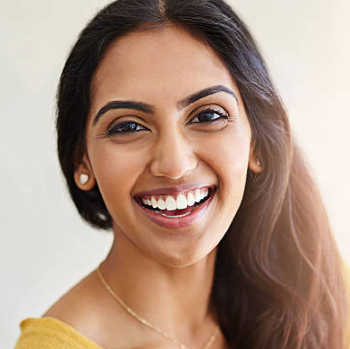 a girl with happy smiling face